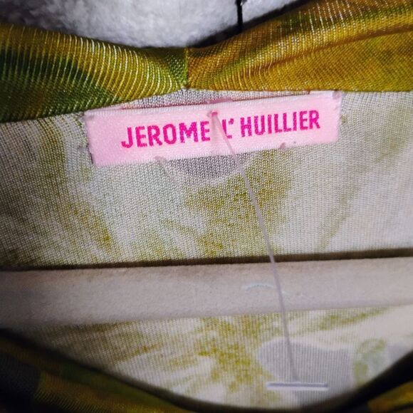 Beautiful 60's Mod Dress Vintage Green/Yellow  Cowl Neckline Size Large - Picture 11 of 11